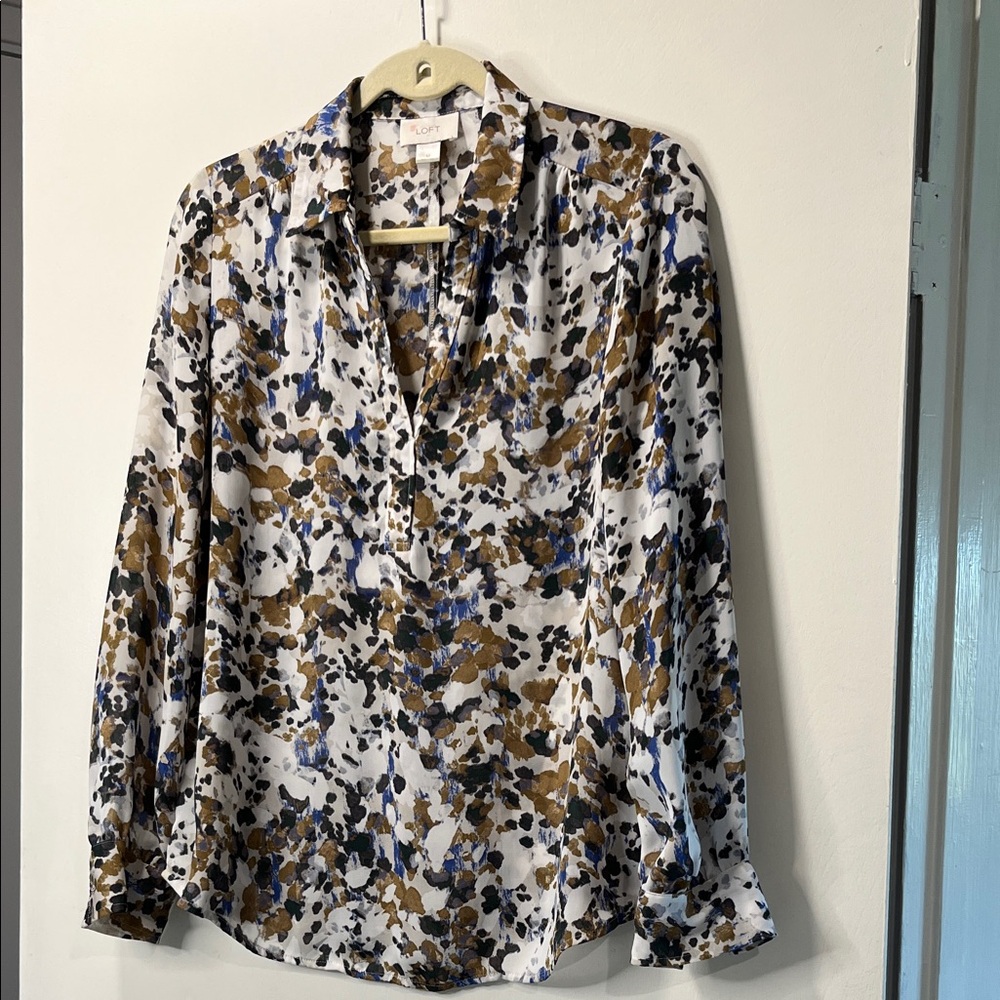 Ann Taylor Loft Printed Blouse M